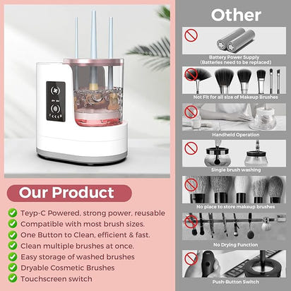 3 in 1 Electric Makeup Brush Cleaner